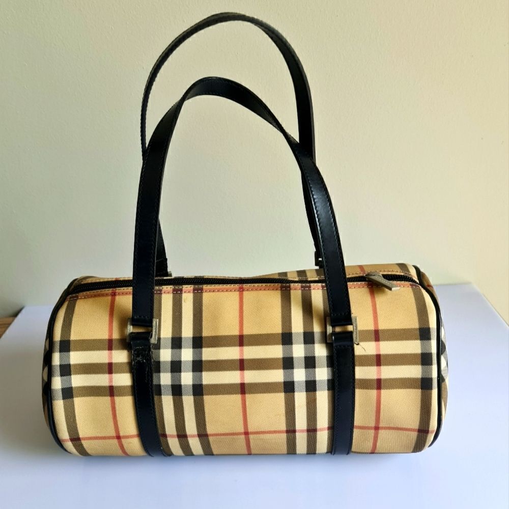 Burberry Vintage Nova Check Papillion Bag Biege/Black